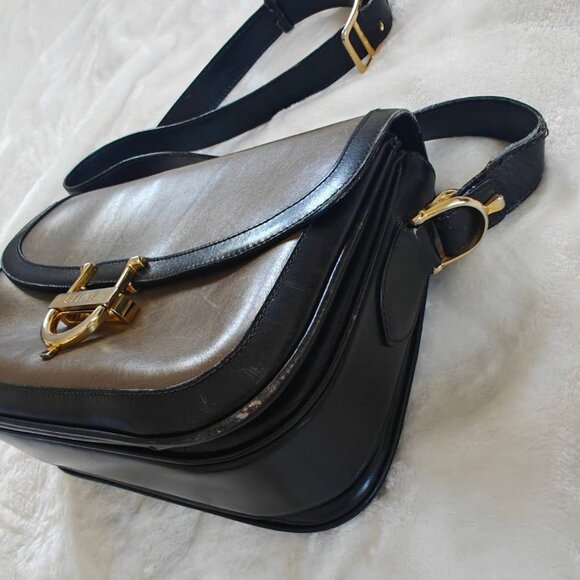 Vintage Celine Box Tan Leather Shoulder Bag Crossbody Gold Horsebit Authentic - Picture 8 of 9